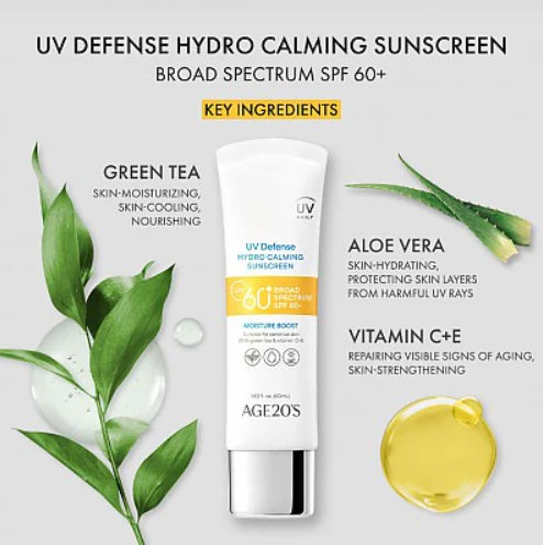 UV Defense Hydro Calmin G Sun Screen SPF60 50ml | Bloqueador solar facial
