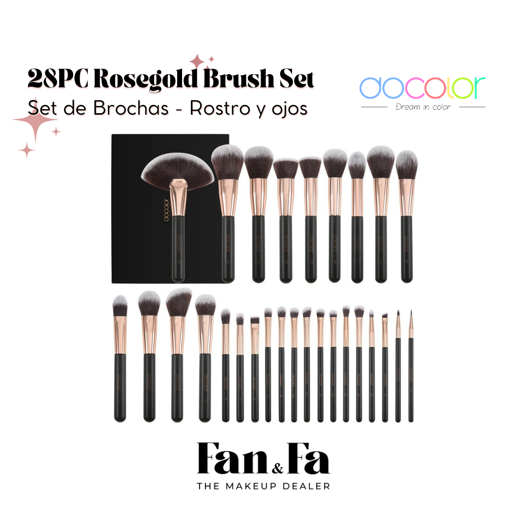 28 PC Rosegold Brush Set | Set de brochas