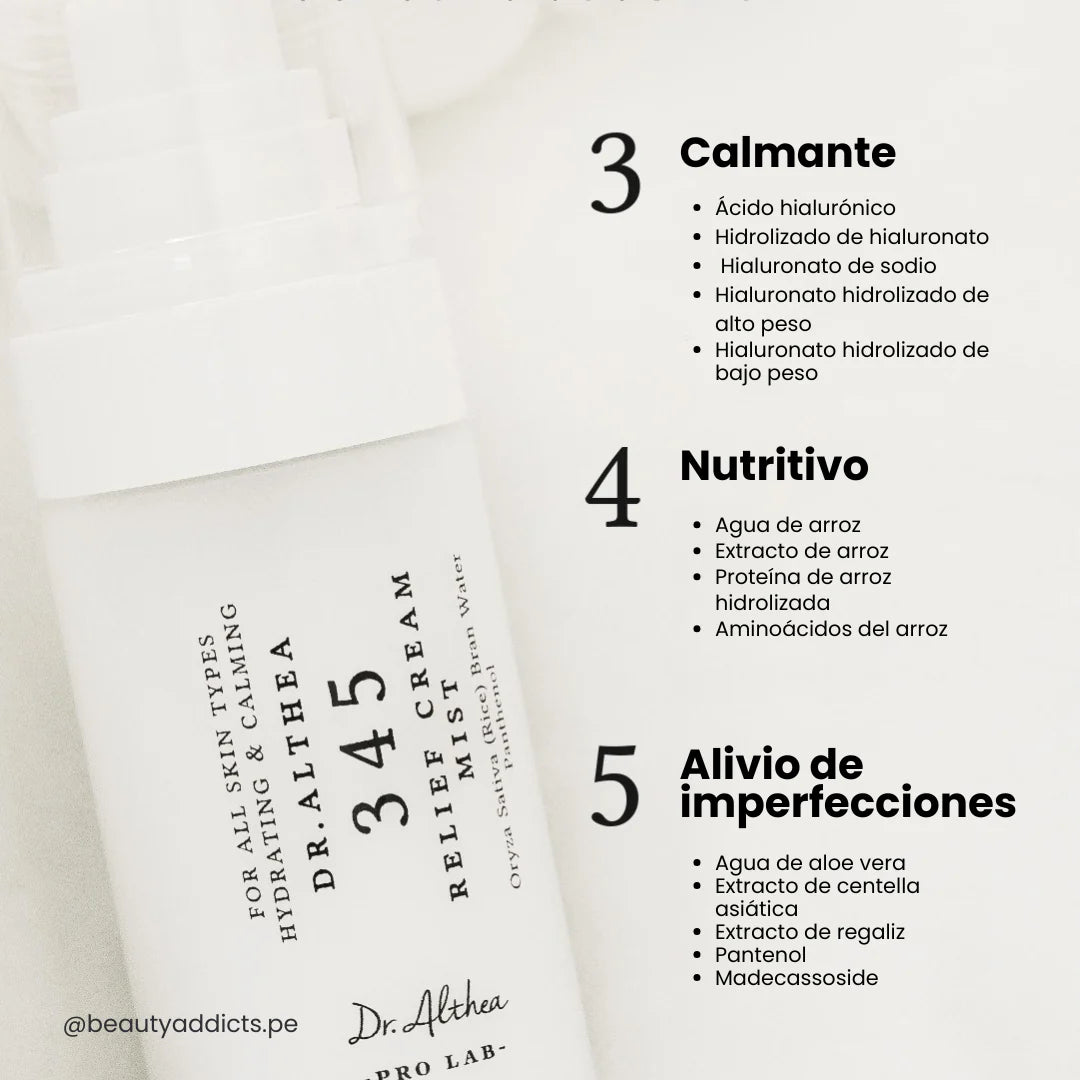 345 Relief Cream Mist | Bruma hidratante para rostro
