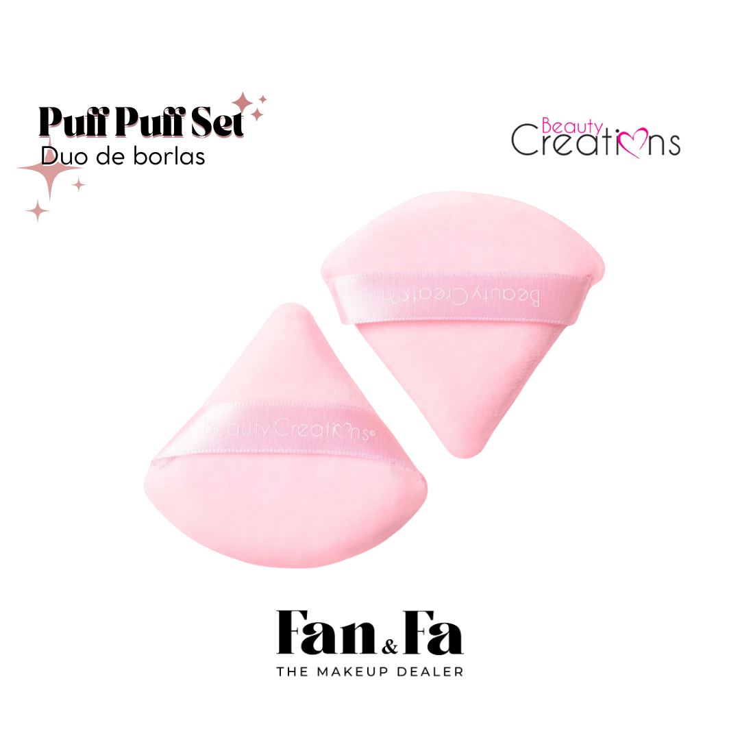 Pink Puff Puff Set | Set de Borlas Triangulo Rosa | 2 pz