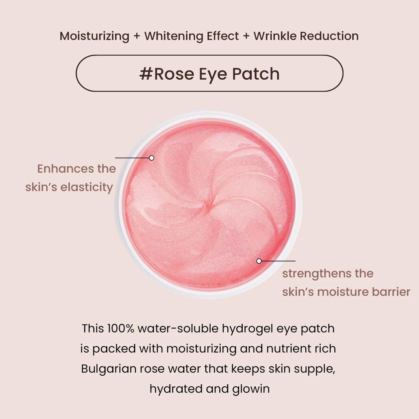 Bulgarian Rose Water Hydrogel Eye Patch 60pcs | Parches para ojeras