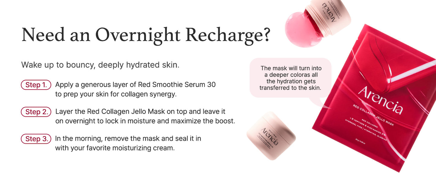 Arencia Red Collagen Jello Mask | Mascarilla rellenadora antioxidante