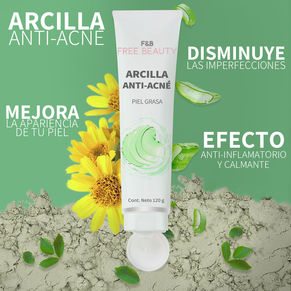 Arcilla Anti Acne | Mascarilla para rostro