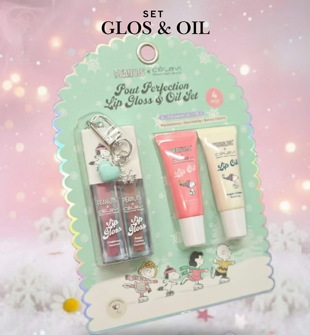 Peanuts Pout Perfection Lip Gloss & Oil Set | Set de glosses y bálsamo Snoopy