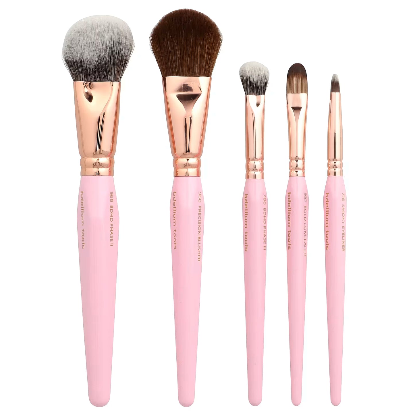Pink Golden Triangle Face & Eyes Set | Set de brochas rostro y ojos