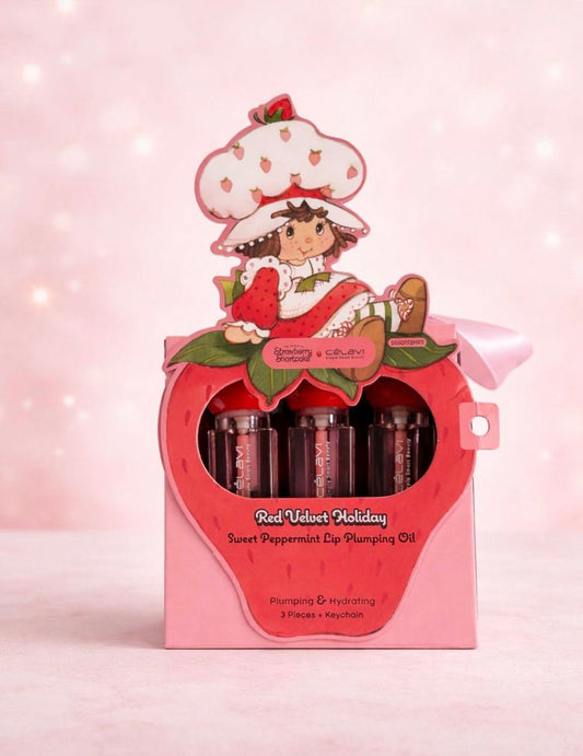 Red Velvet Holiday Plumping Oil Set Strawberry Shortcake | Set de glosses volumizantes Rosita Fresita