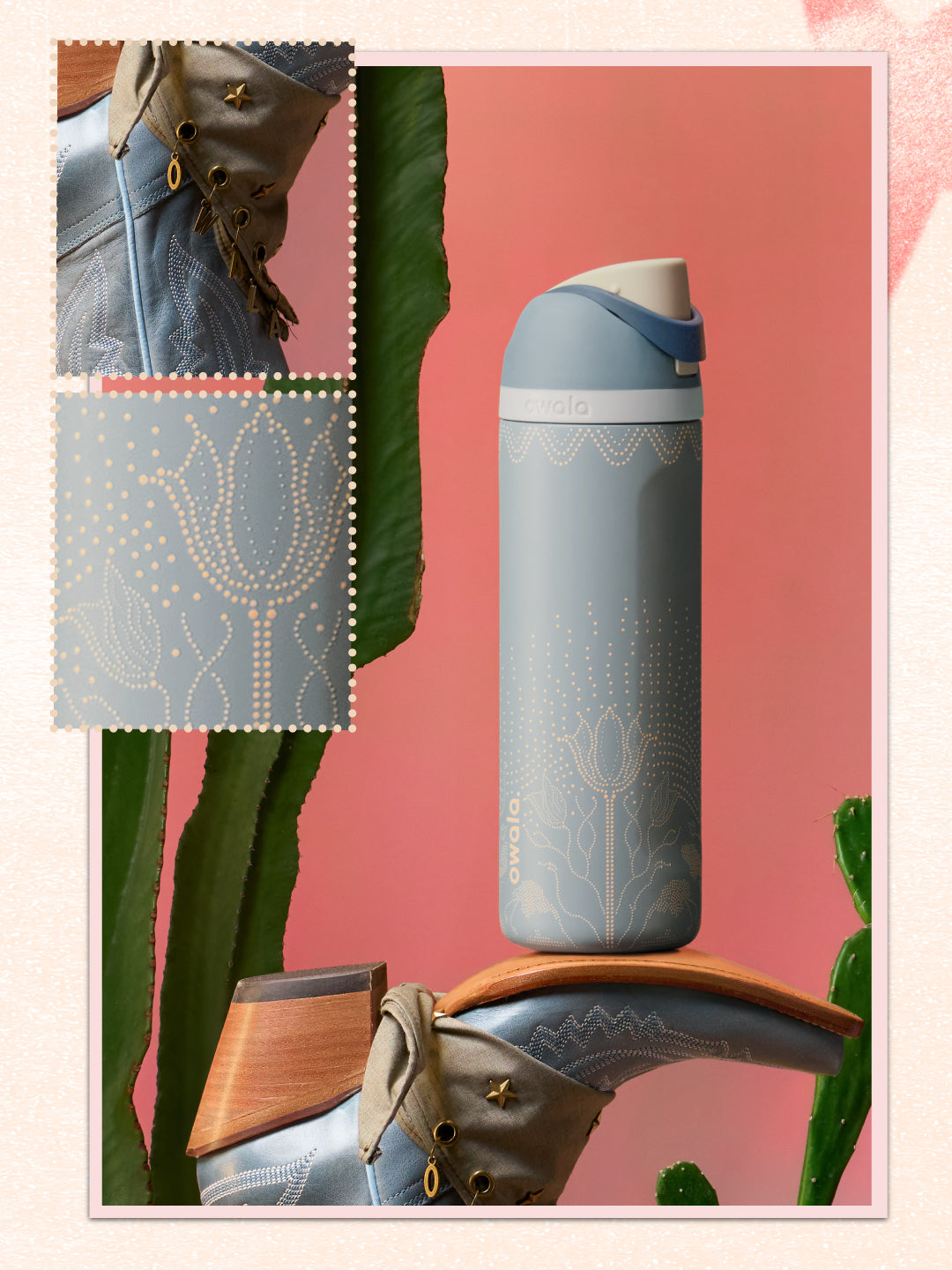 Studded Garden | EDICION LIMITADA WILD WEST| Freesip Water Bottle | Termo 24 oz