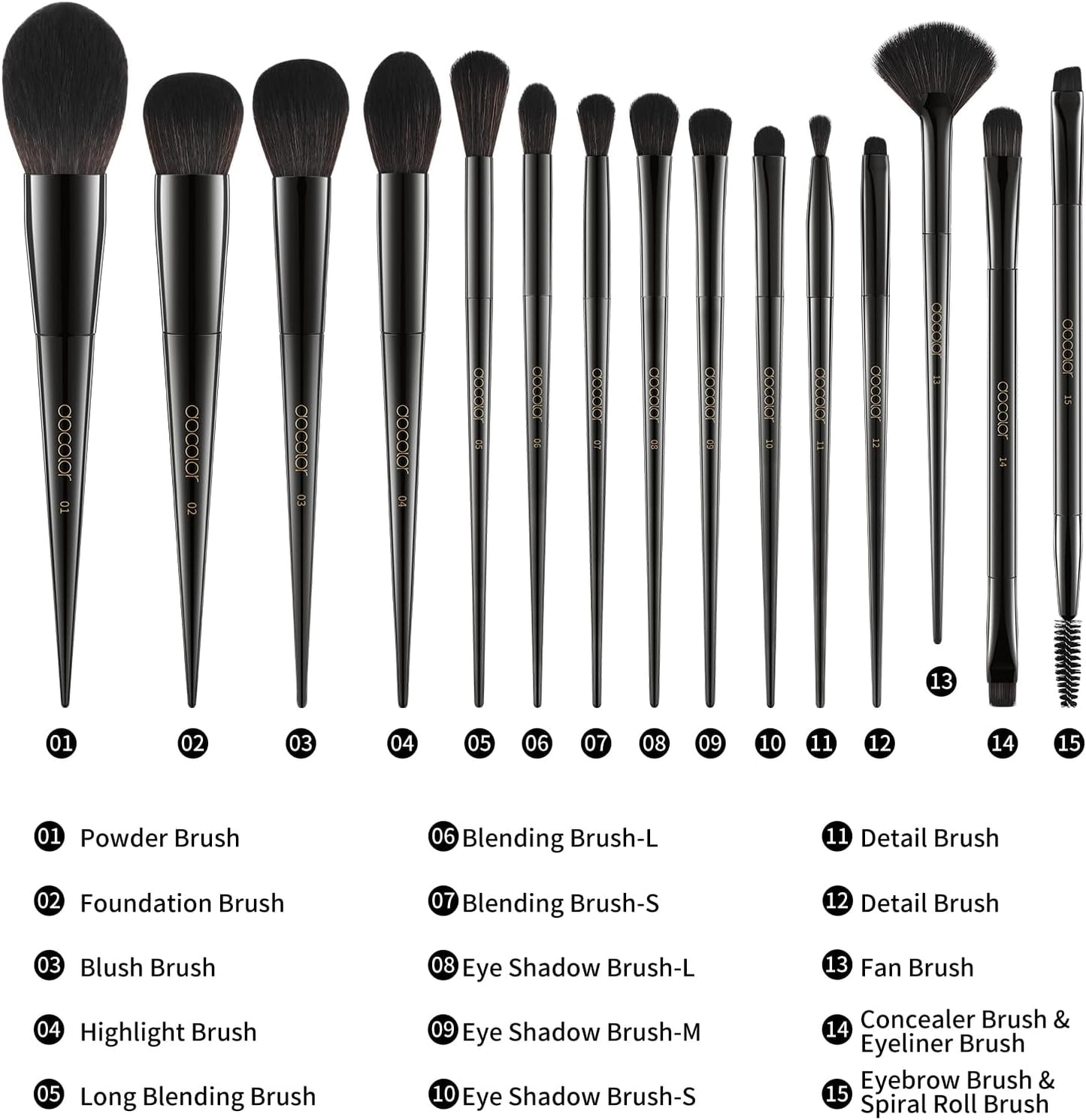 Obsidian 15 PC Brush Set | Set de brochas 15pz