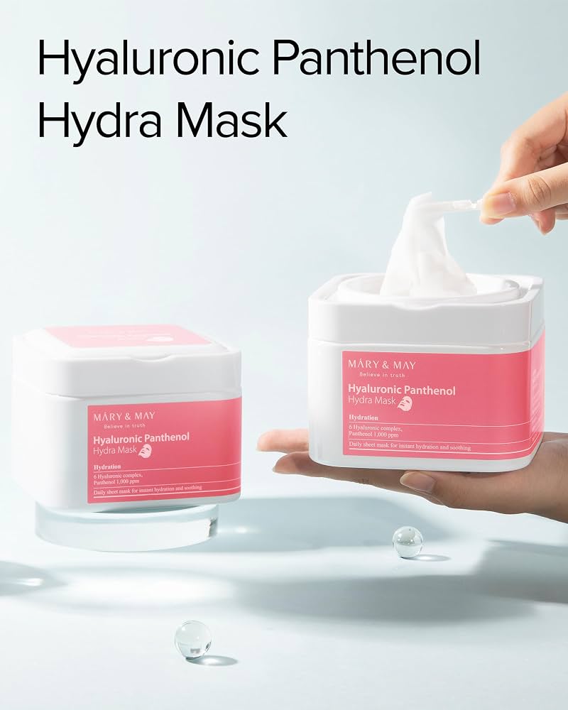 Hyaluronic Panthenol Hydra Mask 30ea | Paquete de mascarillas para rostro