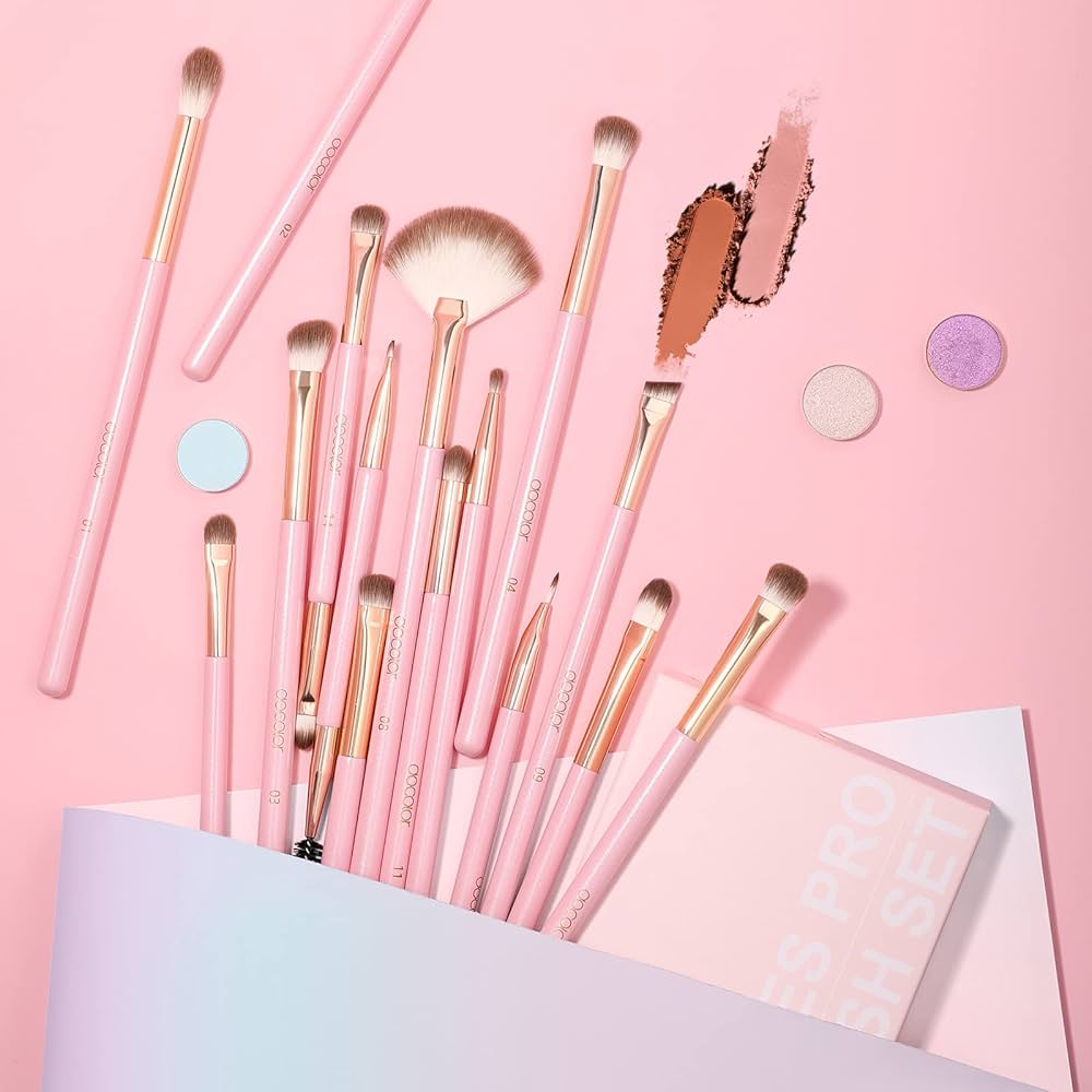 Pink 15 pc Eye brush Set | Set de brochas