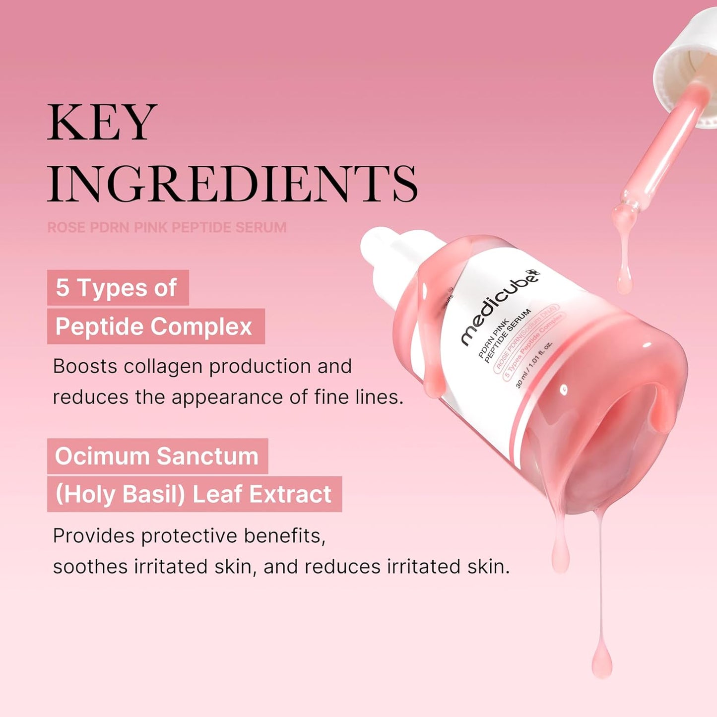 PDRN Pink Peptide Serum | Suero facial | Elasticidad y reparación