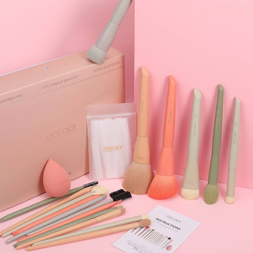 17PC Morandi Brush Set | Set de brochas 17pz + Cosmetiquera y Esponja