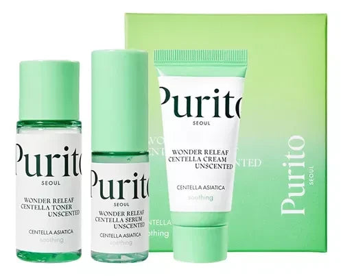 Wonder Releaf Centella Mini Kit Unscented | Set de cuidado facial | Alivia y regenera