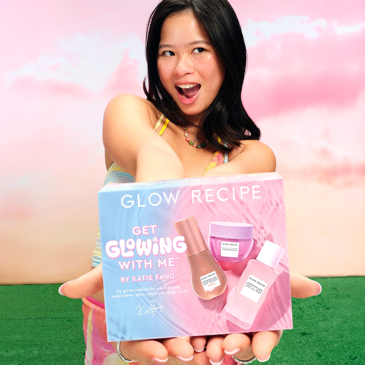 Get Glowing With Me Kit by Katie Fang with Hue Drops Tinted Serum | Set de Skincare