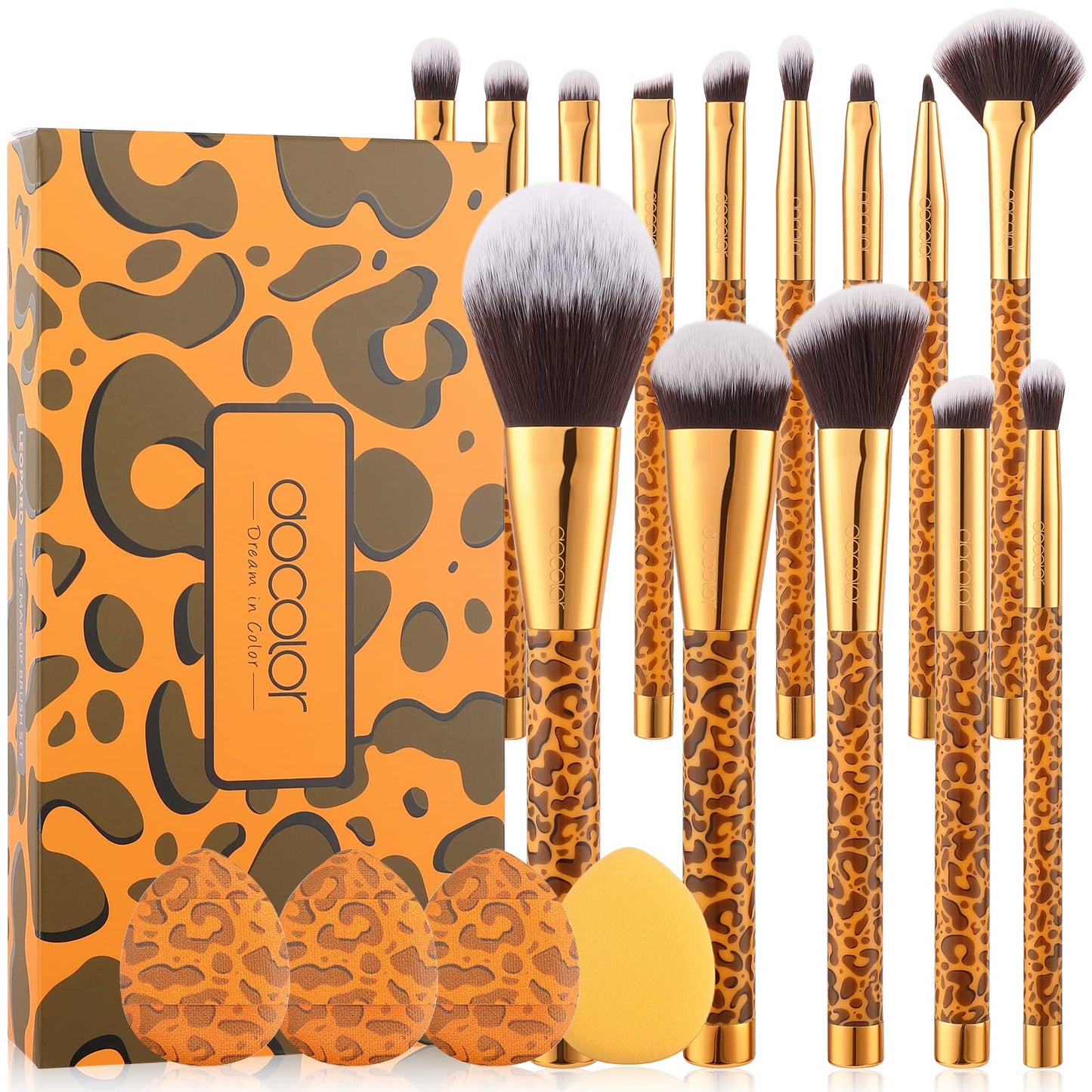 Leopard 14pc Brush Set | Set de brochas