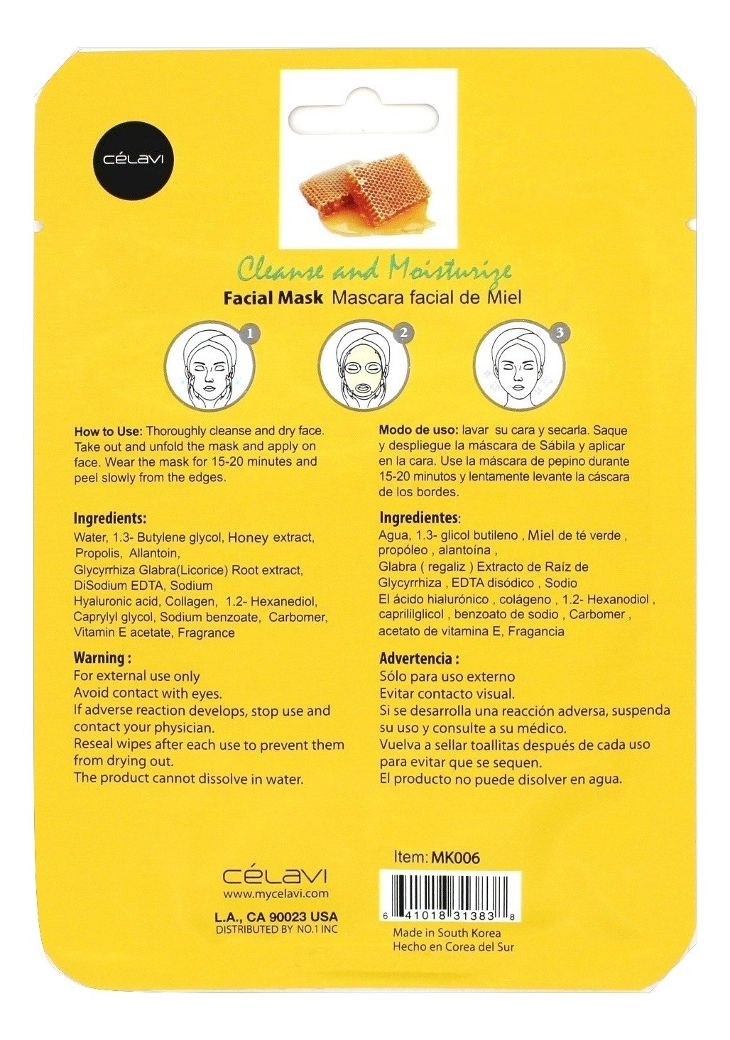 Honey Korean Face Mask | Mascarilla de Vitamina C