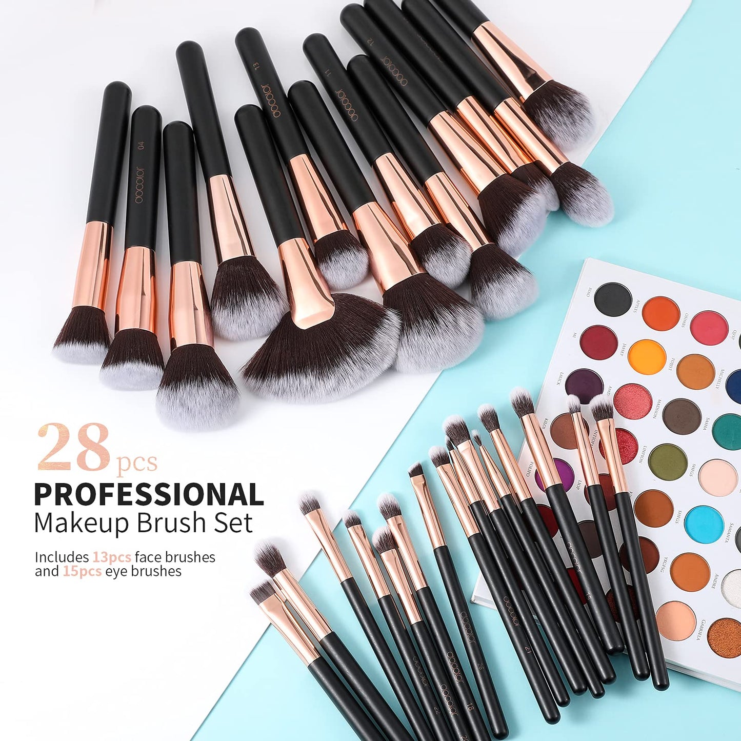 28 PC Rosegold Brush Set | Set de brochas