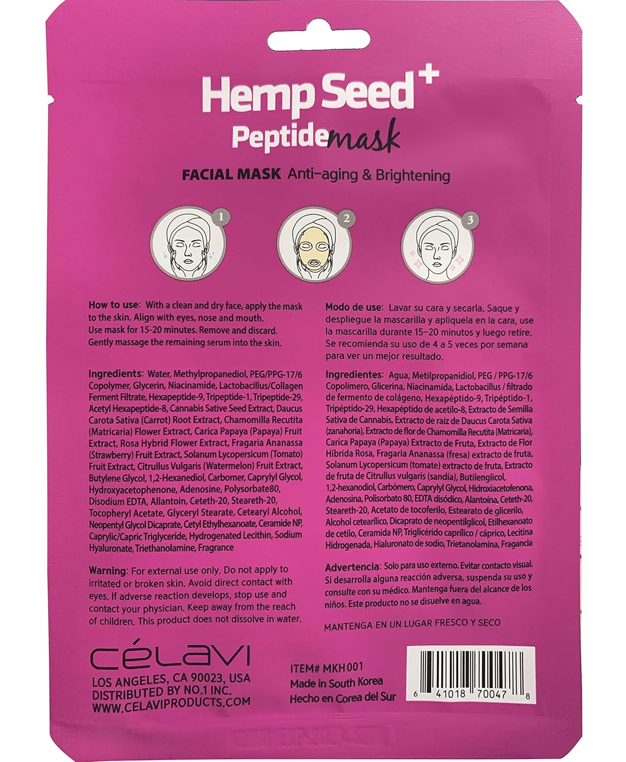 Hemp Seed Peptide Mask | Mascarilla para rostro