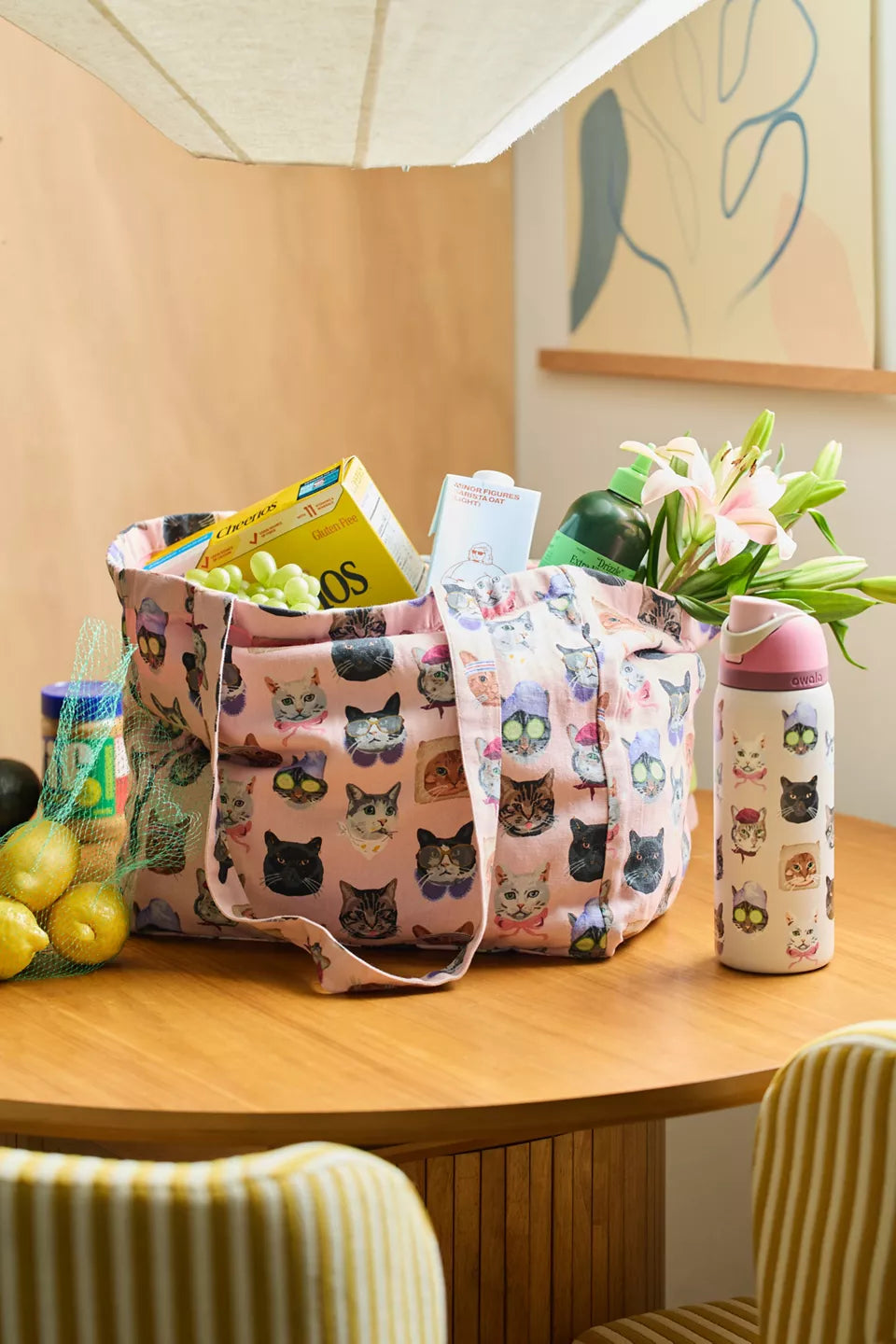 Mia Patterned Market Tote Bag | Bolso de mano estampado Mia