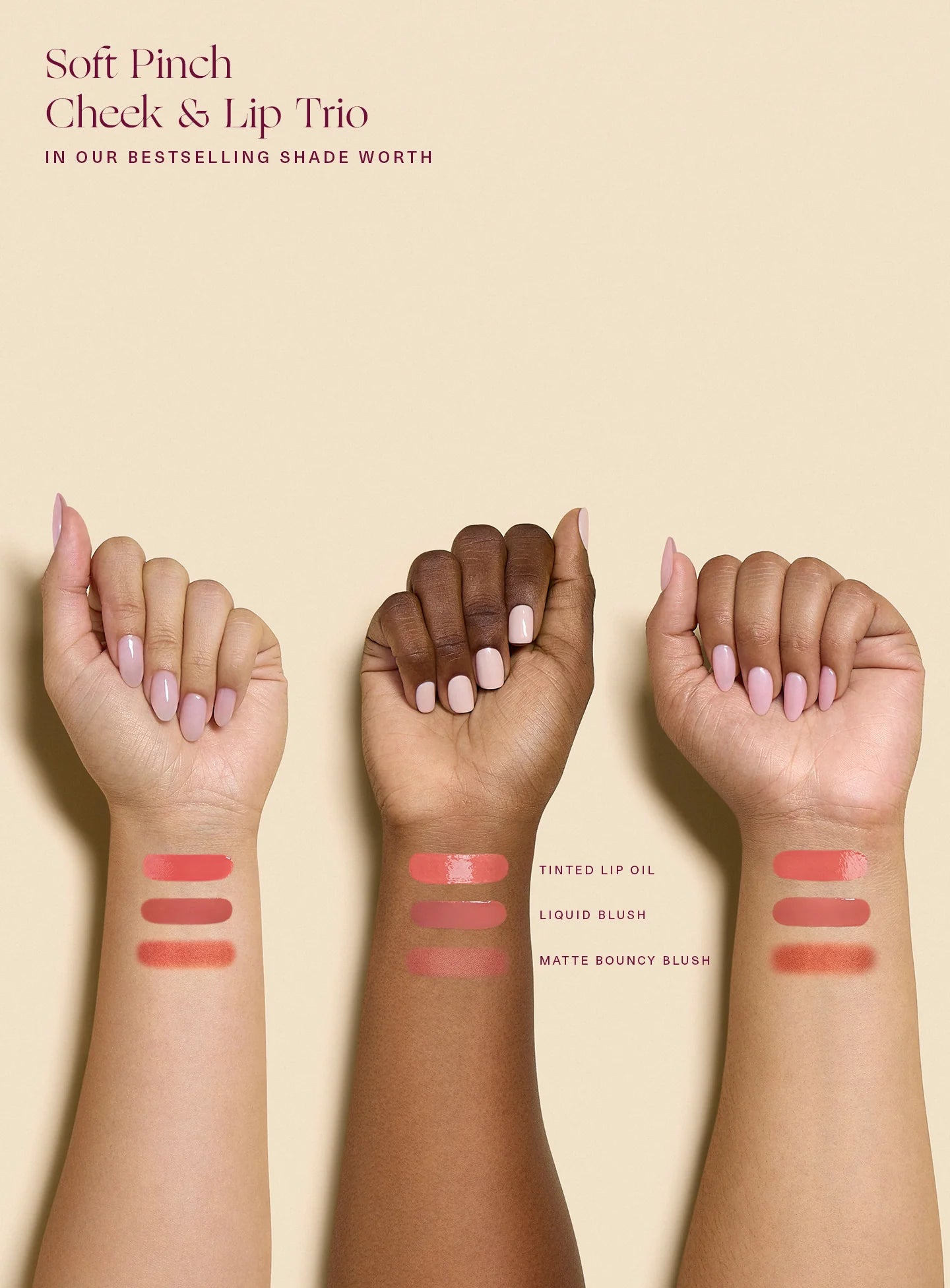 Soft Pinch Cheek & Lip Trio | Set de labiale y rubores