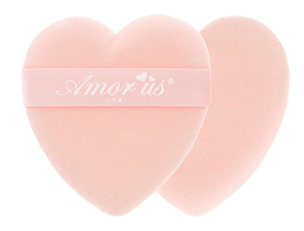 Makeup Heart Powder Puff | Borla para maquillaje corazón | 2 pz