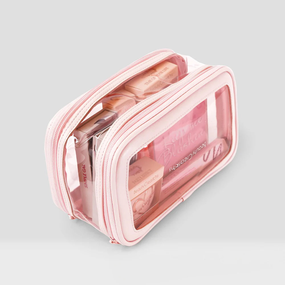Clearly Pink Cosmetic Bag | Cosmetiquera transparente