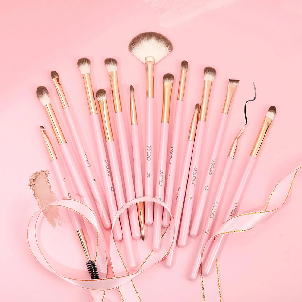 Pink 15 pc Eye brush Set | Set de brochas