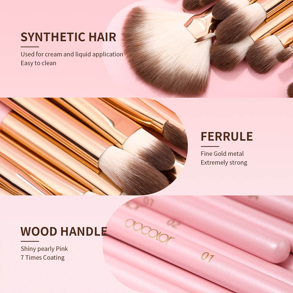 Pink 15 pc Eye brush Set | Set de brochas