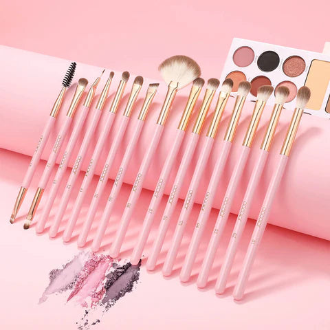 Pink 15 pc Eye brush Set | Set de brochas