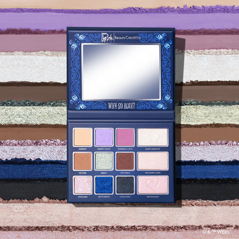 Corpse Bride x Beauty Creations "Why So Blue?" | Paleta de sombras e iluminadores | Edición limitada