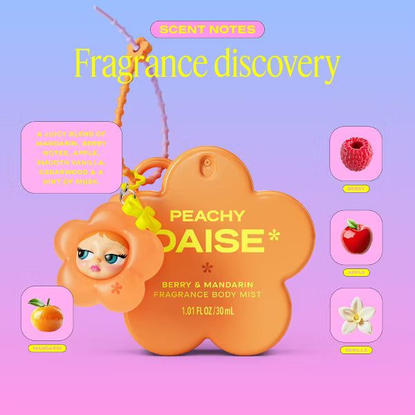 DAISE Mini Body Mist + Charm Peachy  | Mini Spray Corporal + Charm