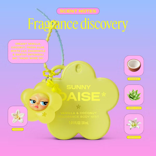 DAISE Mini Body Mist + Charm - Sunny | Mini Spray Corporal + Charm