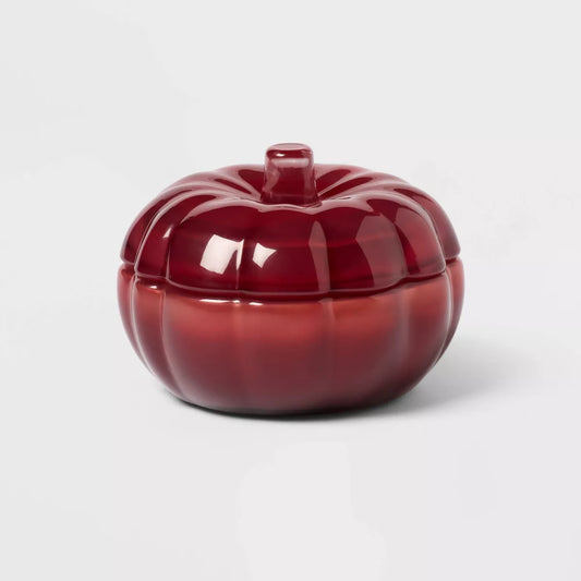 WARM CIDER AND CINNAMON Lidded Glass Pumpkin Jar Candle - Threshold™ | Vela de 2 mechas