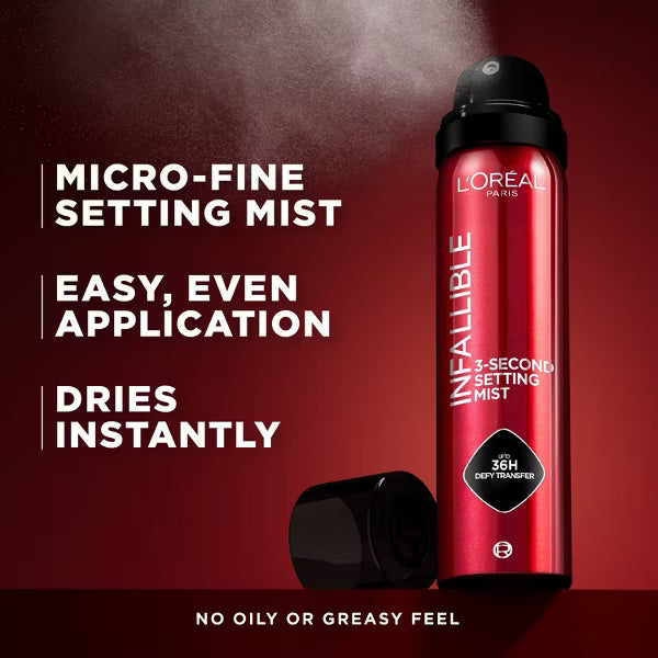 Infallible 3-Second Up to 36HR Wear Setting Spray | Fijador de Maquillaje