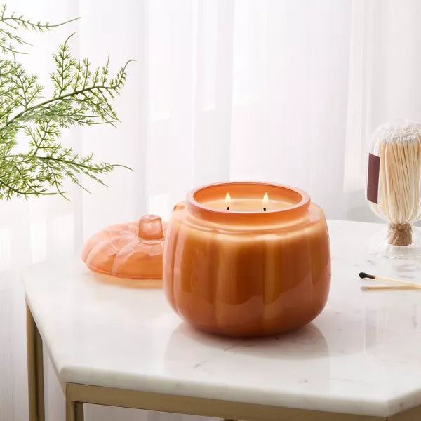 PUMPKIN SPICE CUPCAKES Lidded Glass Pumpkin Jar Candle - Threshold™ | Vela de 2 mechas 20 oz