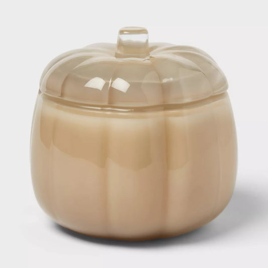 VANILLA PUMPKIN Lidded Glass Pumpkin Jar Candle - Threshold™ | Vela de 2 mechas 20 oz