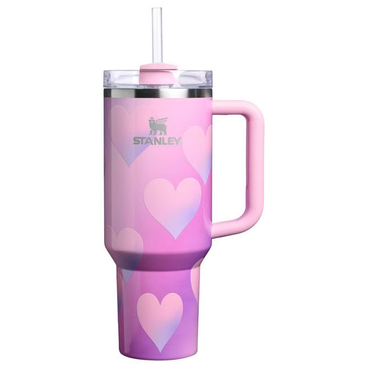 Stanley Valentine's Day  | Powder Pink Heart Gradient Flowstate Quencher Tumbler | 40 oz | Termo