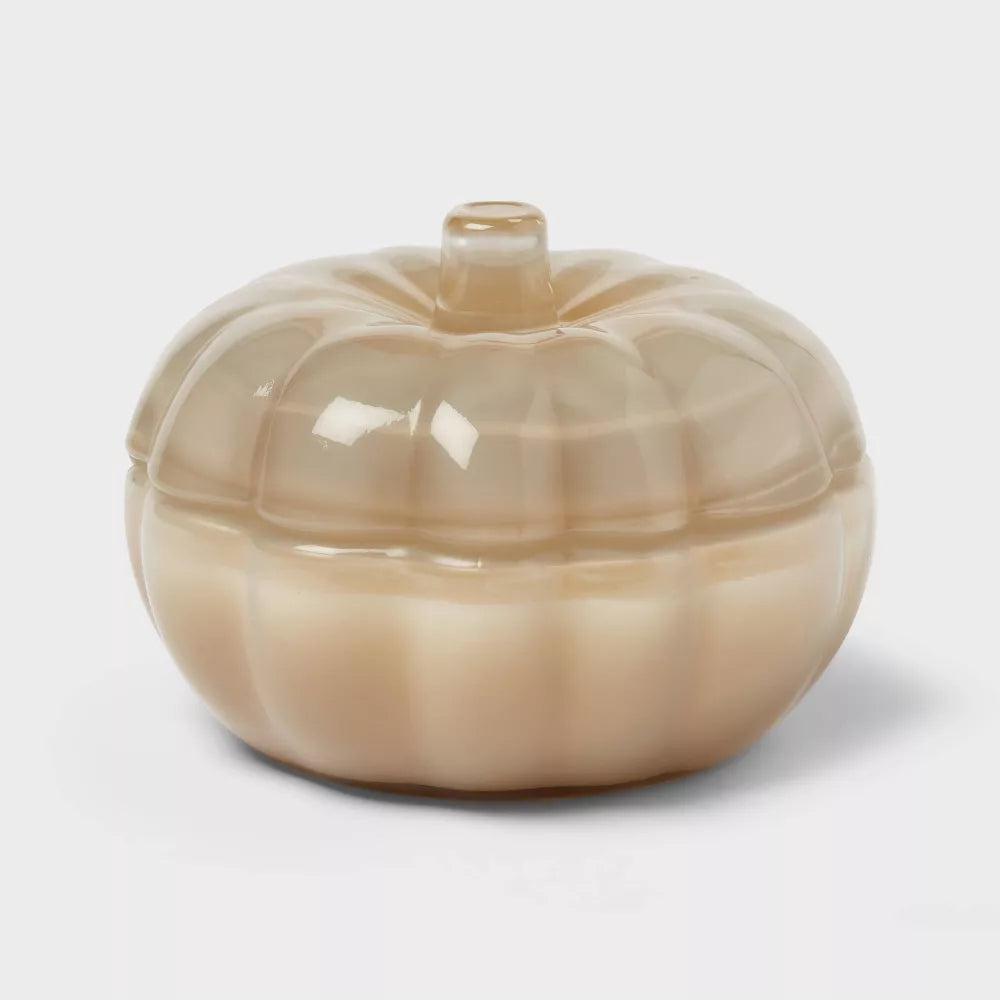 VANILLA PUMPKIN Lidded Glass Pumpkin Jar Candle - Threshold™ | Vela de 2 mechas