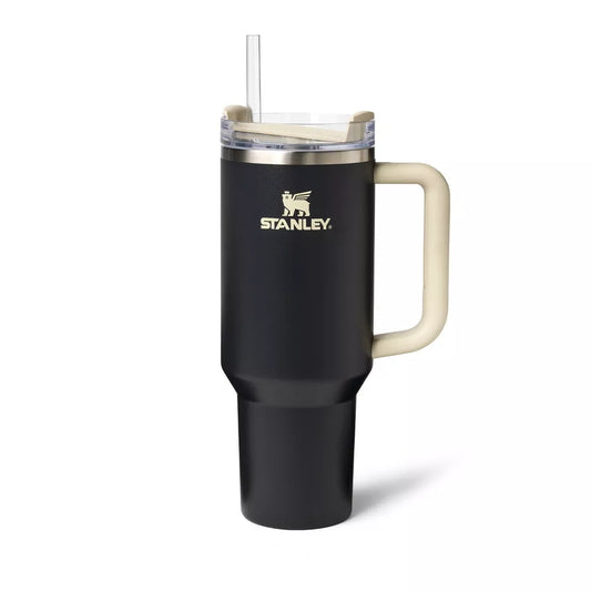 Stanley Stainless Steel H2.0 FlowState Quencher Tumbler | Black & Beige 40 oz