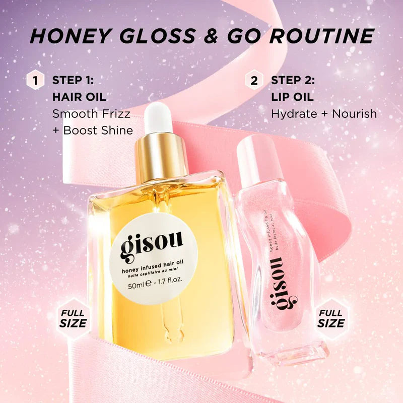 Honey Gloss & Go Duo Value | Hair Oil + Lip Oil | Set de aceite para cabello y labial