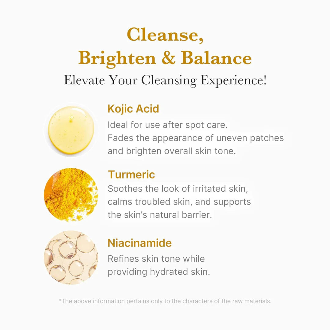 Kojic Acid Turmeric Toning Cleanser | Limpiador de ácido Kojico y curcuma | Antioxidante y despigmentante