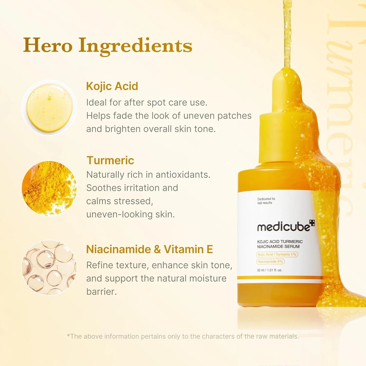 Kojic Acid Turmeric Niacinamide Serum | Suero facial de ácido kojico | Despigmentante y aclarante