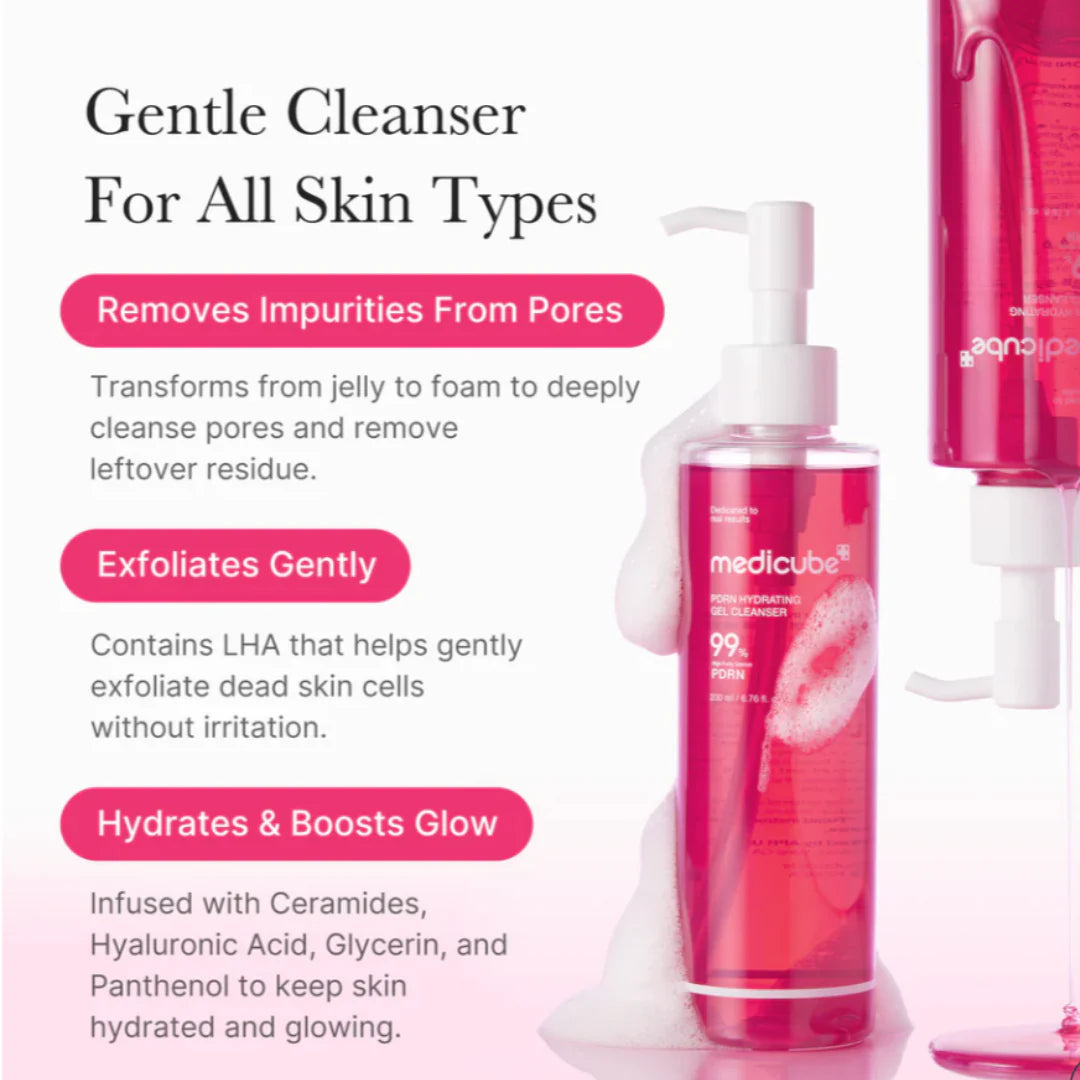 PDRN Hydrating Pink Gel Cleanser | Limpiador facial