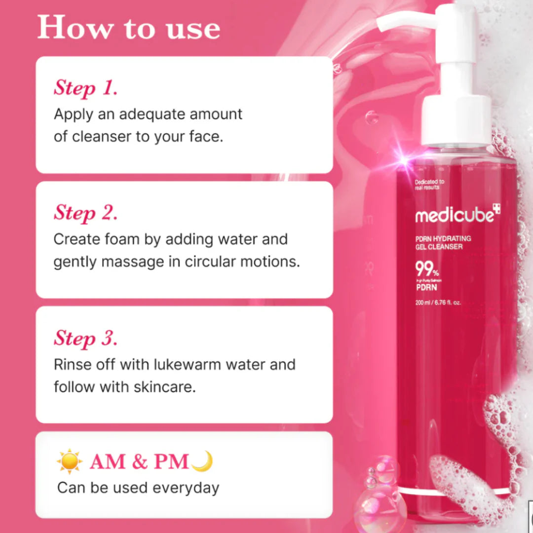 PDRN Hydrating Pink Gel Cleanser | Limpiador facial