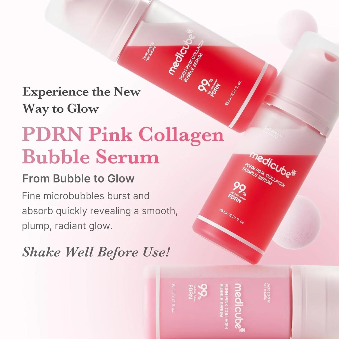 PDRN Pink Collagen Bubble Serum | Suero facial en espuma | Reparador hidratante