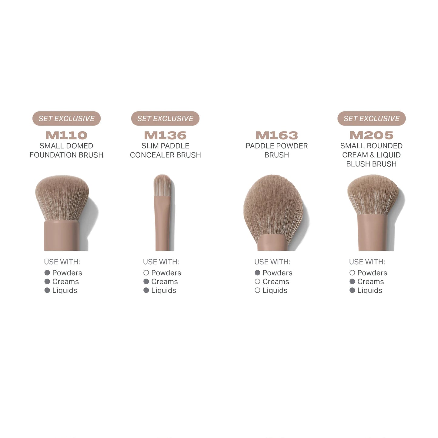 Iced Mocha | 4-Piece Face Brush Set | Set de brochas