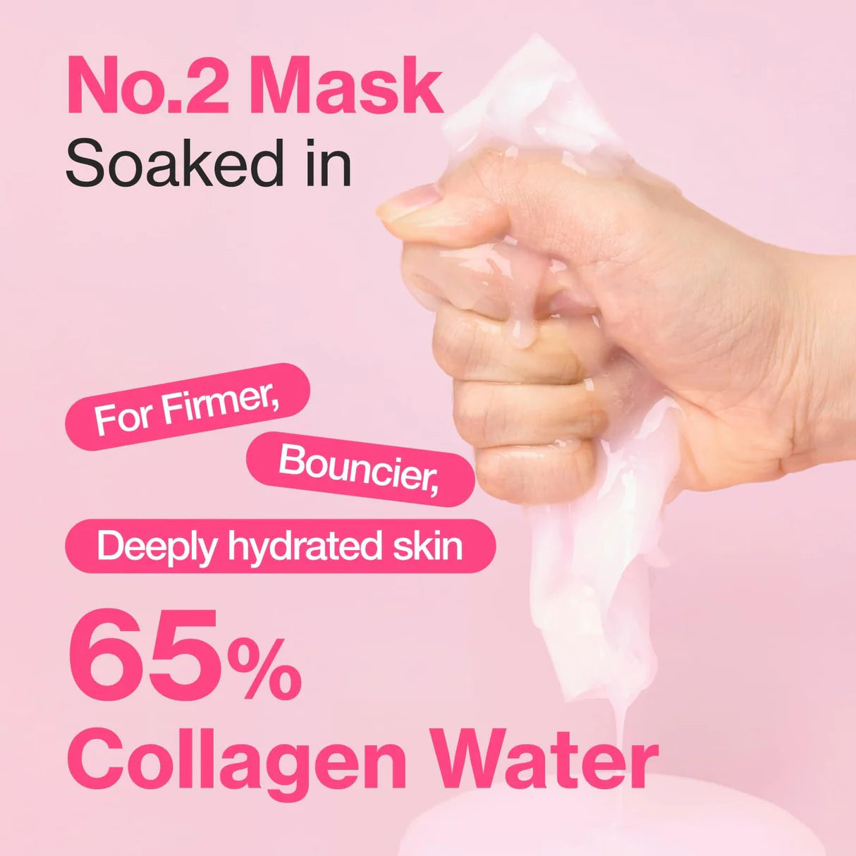 No.2 Rose PDRN Collagen Plumping Sheet Mask | Mascarilla reparadora iluminadora