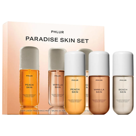 Paradise Skin Hair and Body Fragrance Mist | Set 3 pzas fragancia Floral para el cabello y cuerpo