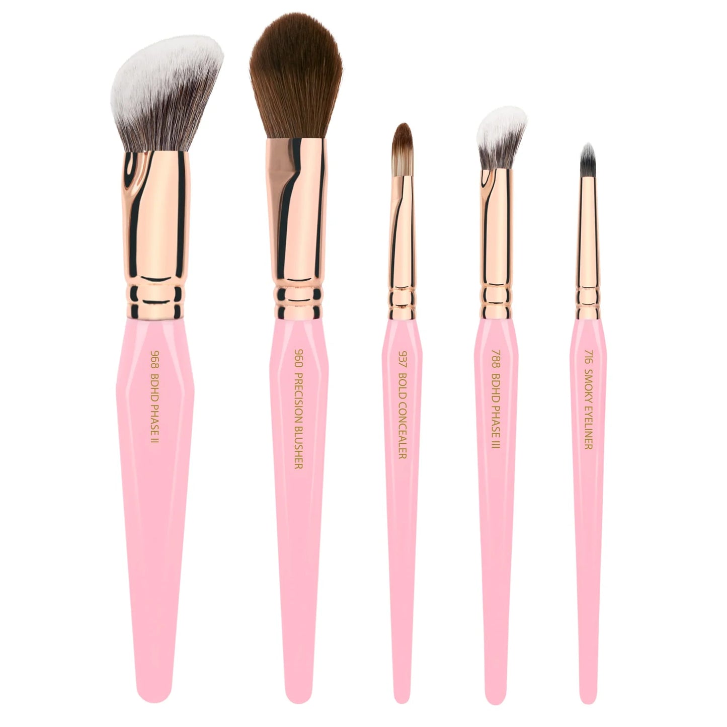 Pink Golden Triangle Face & Eyes Set | Set de brochas