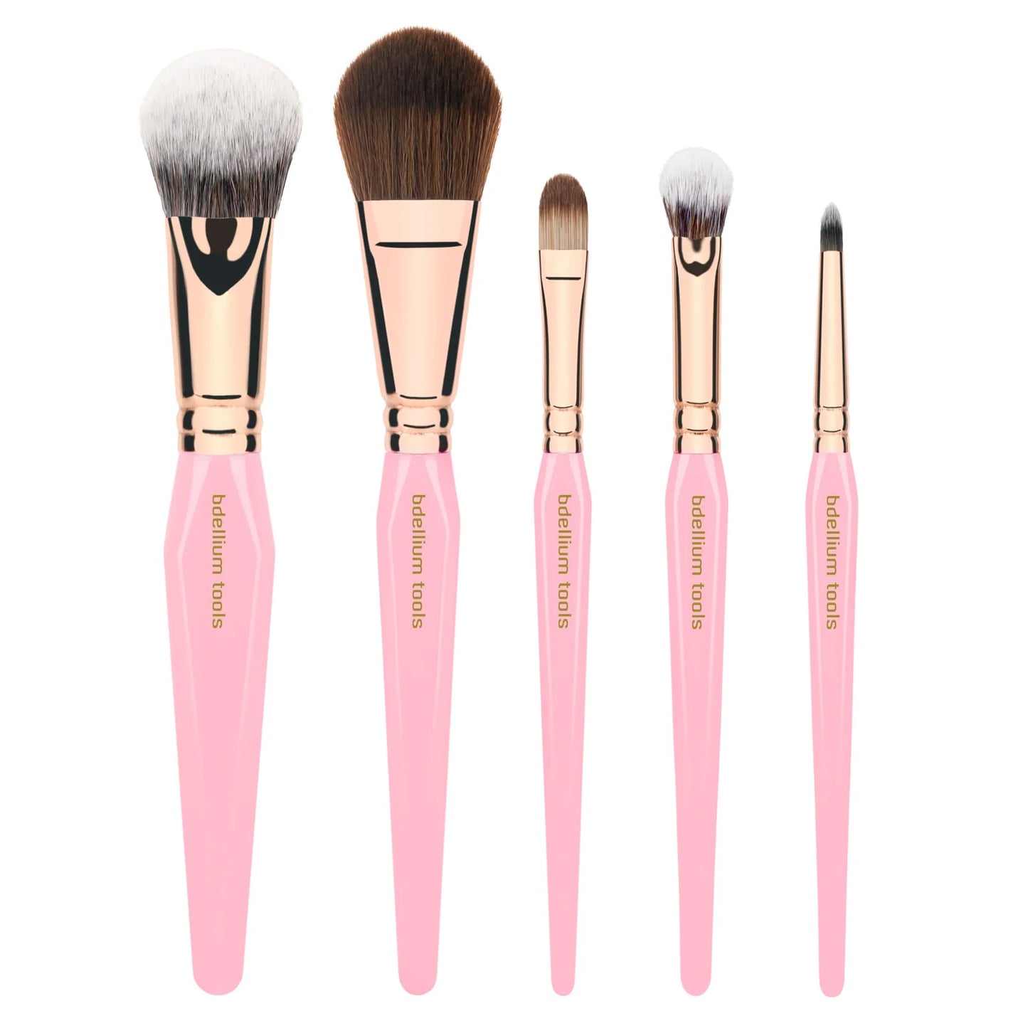 Pink Golden Triangle Face & Eyes Set | Set de brochas